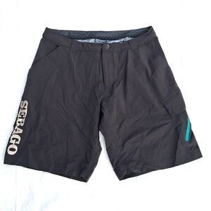 Sebago Men's Size 34 Gray Black Performance Cargo Shorts Sailing Stretch Active
